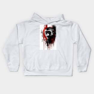 Capuchin Monkey Ink Painting Kids Hoodie